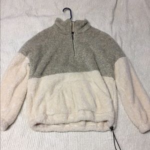 Fuzzy block sweatshirt